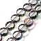 Electroplated Transparent Glass Beads Strands, Flat Round, Faceted, Colorful, 9.5x4.5mm, Hole: 1.2mm, about 43pcs/strand, 15.55''(39.5cm)