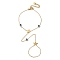 Stainless Steel Royal Blue Enamel Evil Eye & Star Ring Bracelets for Women, Real 18K Gold Plated, 8-1/2 inch(21.5cm)