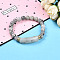 Natural Labradorite Beads Stretch Bracelets, with Brass Beads, Inner Diameter: 2~2-1/8 inch(51mm~53mm), Beads: 8mm in Diameter, Brass Finding: 7.5x3mm, Rectangular: 35x10.5x5.5~6mm