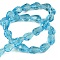 Transparent Glass Beads Strands, Faceted, Teardrop, Sky Blue, 11x8mm, Hole: 1.4mm, about 58pcs/strand, 25.20''(64cm)