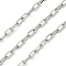304 Stainless Steel Cable Chains, Soldered, with Spool, Stainless Steel Color, 5.5x3x1mm