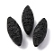 Cinnabar Beads, Carved Lacquerware, Oval, Black, 23.5x9.5x10mm, Hole: 1.6mm