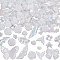 100G Plastic Pendants & Beads & Decoden Cabochons, Mixed Shapes, White, 7~31x7~42x2~11.5mm, Hole: 1.5mm