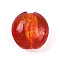 Handmade Silver Foil Glass Beads, Flat Round, Red, 15~17x8.5~9.5mm, Hole: 1~2mm