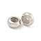 Brass Beads, with Silicone, Rondelle, Platinum, 8x4mm, Hole: 2mm