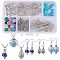 DIY Earring Making, with Iron Spiral Bead Cages, Glass Beads, Natural Jade Beads, Lava Rock Perfume Beads and Brass Earring Hooks, Mixed Color, Plastic Box: 11x7x3cm