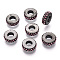 Alloy European Beads, with Crystal Rhinestones, Large Hole Beads, Flat Round, Cadmium Free & Lead Free, Gunmetal, 11x3.5mm, Hole: 4.5mm.
