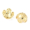 Brass Bead Caps, 5-Petal Flower, Real 18K Gold Plated, 7.5x7.5x4.5mm, Hole: 0.8mm