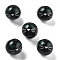 Printed Schima Wood European Beads, Round with Catface Pattern, Black, 16x14.5mm, Hole: 4.5mm