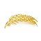 Brass Micro Pave Cubic Zirconia Lapel Pins, Feather, Cadmium Free & Lead Free, Rack Plating, Long-Lasting Plated, Golden, 56.5x24x12.5mm, Hole: 1mm/4x5mm
