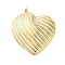 304 Stainless Steel Pendants, with Enamel, Stripe Heart Charm, Golden, White, 28x24x4.5mm, Hole: 2mm