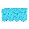 Polyester Ribbons, Wave Shape, Sky Blue, 38~40mm, 10yard/card