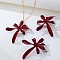 Flower Alloy Enamel Pendant Necklaces & Stud Earrings Sets, Golden, 400mm