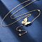 304 Stainless Steel Crystal Rhinestone Butterfly Y Necklaces, Ion Plating(IP), Real 18K Gold Plated, 16.14 inch(41cm) Long+55mm Extender