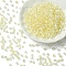 70G Transparent Spray Painted Glass Beads, Cone, AB Color Plated, Faceted,, Light Yellow, 4~4.5x3.5mm, Hole: 1.4~1.6mm