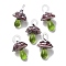 Handmade Lampwork Pendants, Bumpy, Mushroom, Coconut Brown, 24.5~29.5x15~18.5mm, Hole: 2~5mm