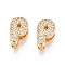 Brass Micro Pave Clear Cubic Zirconia Beads, Letter, Nickel Free, Letter P, 10x6x5mm, Hole: 3.5X1.8mm