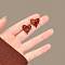 Resin Stud Earrings, Heart, Golden, 17.5x17.5mm