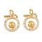Brass Micro Pave Clear Cubic Zirconia Peg Bails, Long-Lasting Plated, Nickel Free, Real 18K Gold Plated, 15.5x11.5x4.5mm, Hole: 3x2.5mm