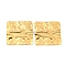 Ion Plating(IP) 304 Stainless Steel Pendants, Textured, Square Charm, Real 18K Gold Plated, 28x28x2mm, Hole: 2mm