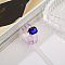 Rectangle Resin with Glass Finger Rings for Women, Plum, Inner Diameter: 17mm