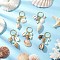 Iron & Brass Keychain, with  Spiral Shell, Mixed Shapes, Golden, 85.5~99mm, 5pcs/set