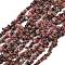 Natural Rhodonite Beads Strands, Chip, Pink, 3~5x7~13x2~4mm, Hole: 0.4mm, 32 inch