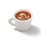 Opaque Resin Drink Pendants, Coffee Cup Charms, White, Flower, 17x22x13.5mm, Hole: 4.5x3mm