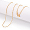 Brass Ball Chain Necklaces, with M Clasps, Real 18K Gold Plated, 17.32x0.06 inch(440x1.5mm)