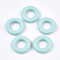 Painted Wooden Linking Rings, Ring, Pale Turquoise, 24.5x6mm, Hole: 12mm