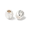 Rack Plating Brass Beads, Corrugated Rice, Long-Lasting Plated, Silver, 3.6x3.5mm, Hole: 1.6mm