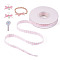 10 Yards Flat Polycotton(Polyester Cotton) Ribbon, Wavy Edged Tartan Ribbon, for Bowknot Making, Pink, 11x0.2mm