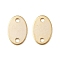 Brass Connector Charms, Cadmium Free & Lead Free, Oval Links, Real 24K Gold Plated, 10.5x7x0.7mm, Hole: 1mm