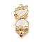Brass Micro Pave Clear Cubic Zirconia Box Clasps with Acrylic, Bowknot, Real 18K Gold Plated, 24x10x7mm, Hole: 1.5mm