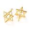 Brass Pendants, Cadmium Free & Nickel Free & Lead Free, Merkaba Star, Golden, 37x27.5x32mm, Hole: 2mm