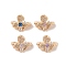 Brass Micro Pave Cubic Zirconia Slide Charms, Flower, Golden, Mixed Color, 10.5x13x10.5mm, Hole: 1.2mm