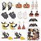 SUNNYCLUE 1 Box 40Pcs 10 Style Enamel Halloween Charms Ghost Charms Bat Charms for Jewelry Making Cat Broomstick Skeleton Charms Haunted House Jack-O'-Lantern Earrings DIY Supplies Halloween Decor