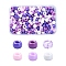 480Pcs 6 Colors Opaque & Transparent Plastic Beads, Barrel, Blue Violet, 9x6mm, Hole: 3.8mm, 80pcs/color