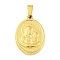 Ion Plating(IP) 304 Stainless Steel Pendants, Religious Theme Charm, Oval with Virgin Mary, Golden, 24x16x2~2.5mm, Hole: 5x3mm