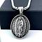 Greek Mythology Punk Religion Stainless Steel Virgin Mary Pendant Necklaces for Men, Stainless Steel Color