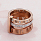 Roman Numerals 304 Stainless Steel & Crystal Rhinestone Finger Rings, Golden & Rose Gold, US Size 7(17.3mm)
