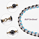Olycraft 33 pieds rondes chaînes de perles de verre à facettes avec épingle à œil en laiton chaînes de perles faites à la main chaînes en laiton non soudées pour colliers bracelets fabrication de bijoux -5 couleurs AJEW-OC0001-77-2