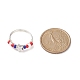 Anello da dito con perline intrecciate con semi giapponesi del giorno dell'indipendenza RJEW-TA00062-4