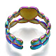 304 anneaux de manchette coeur en acier inoxydable RJEW-N038-117M-4