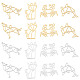 DICOSMETIC 16Pcs 2 Colors Animals Outline Charms Hollow Wolf Dolphin Crab Charms Cute Fox Charms Animal Geometry Line Pendants Stainless Steel Pendants for Jewelry Making STAS-DC0012-85-1