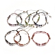 Bracelets de perle tressés de pierres précieuses naturelles réglables BJEW-L669-C-1