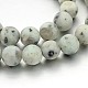 Fili di perle di diaspro / kiwi rotondi naturali smerigliati G-J338-12-10mm-1