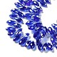Transparent Electroplate Glass Beads Strands GLAA-D022-06-4