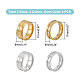 Unicraftale 16 pz 4 stili 201 anello da dito in acciaio inossidabile con linea scanalata per donna RJEW-UN0002-48-3