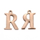 Chapado iónico (ip) 304 encantos del alfabeto de acero inoxidable STAS-H122-R-RG-1